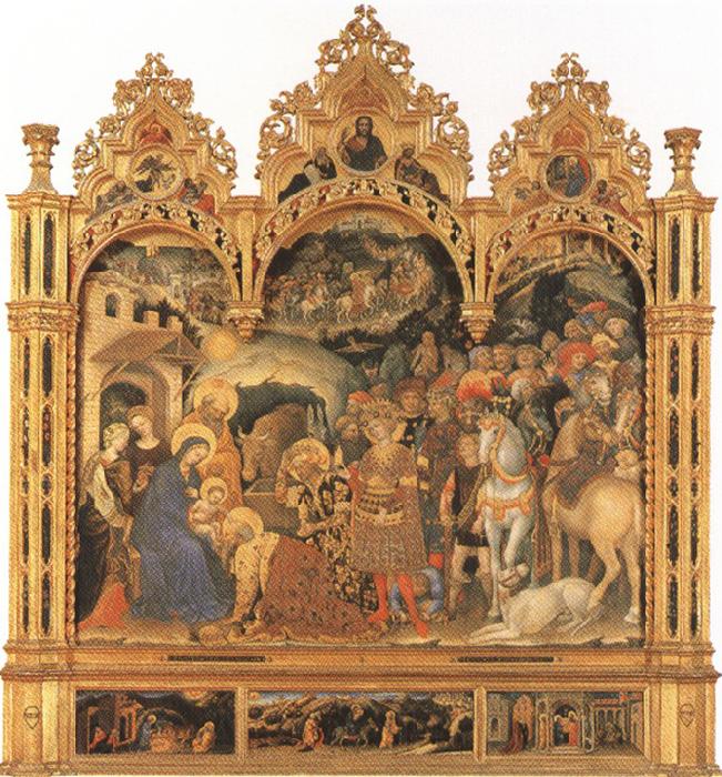 Sandro Botticelli Gentile da Fabriano,Adoration of the Magi (mk36) Norge oil painting art